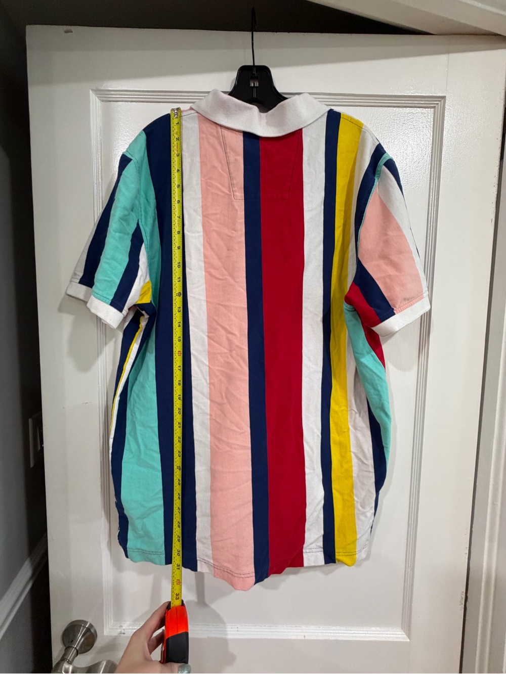 Nautica Men’s Multi-Stripe Polo Shirt - White, Red, Navy, Teal, Yellow, Pink - Picture 6 of 7